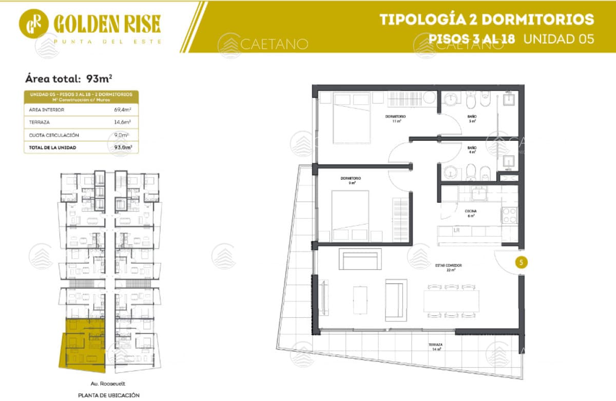 Venta apartamento 2 dormitorios. Roosevelt, Punta del Este — foto 2
