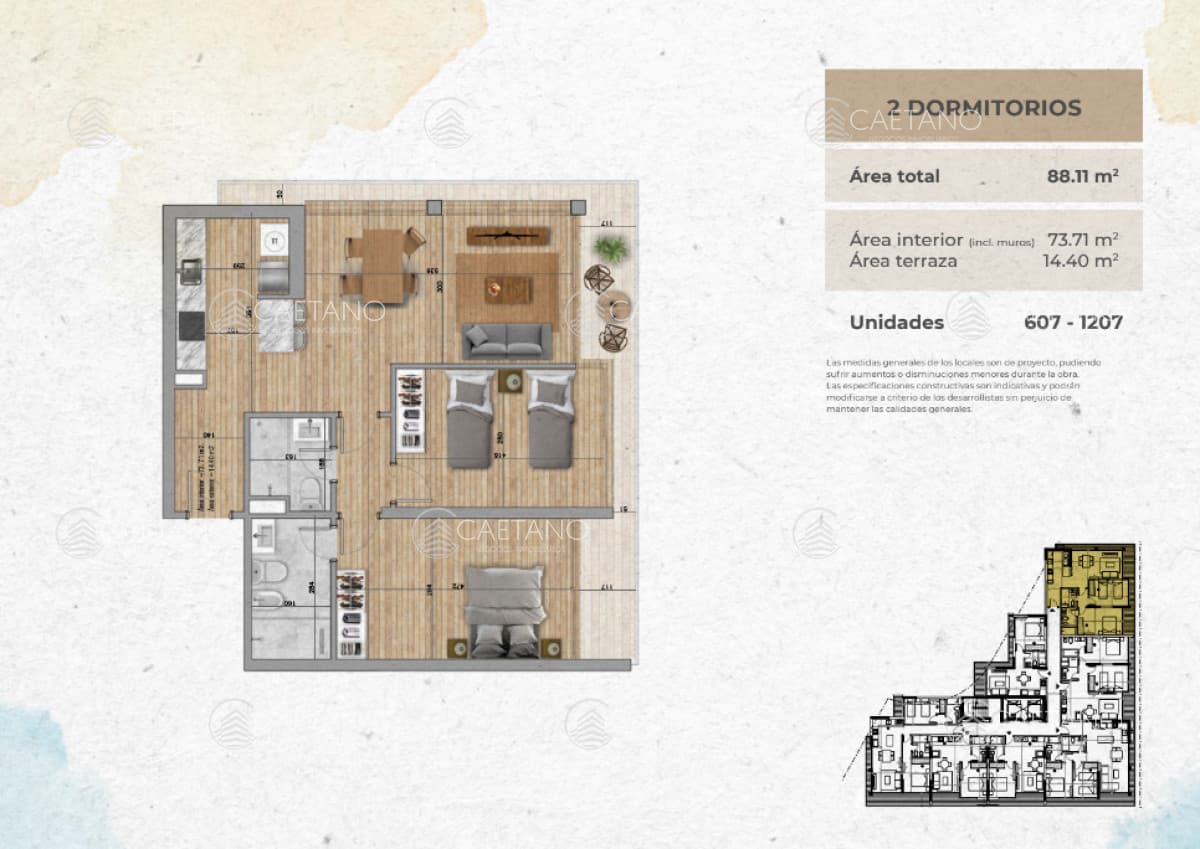 Venta apartamento 2 dormitorios  - Roosevelt, Punta del Este