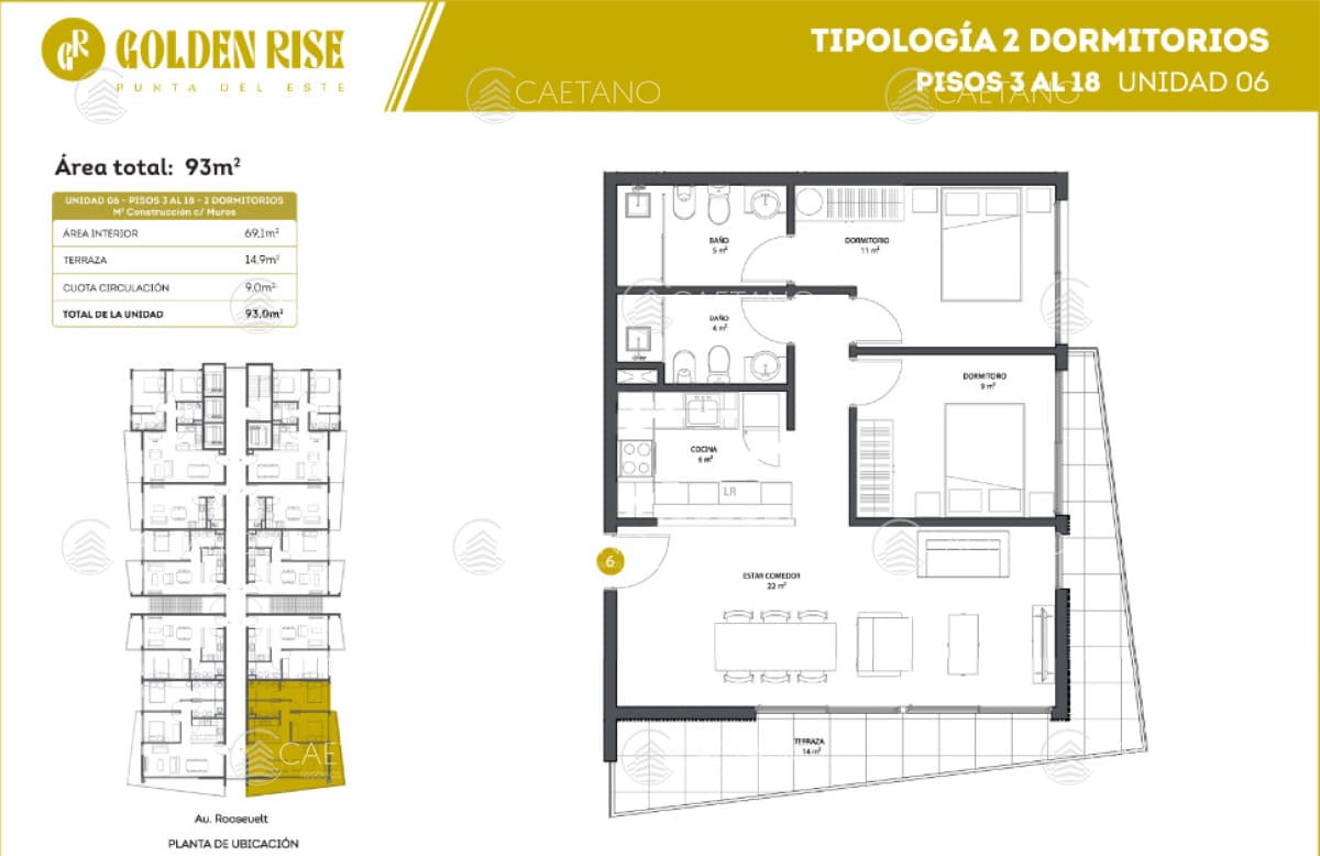 Venta apartamento 2 dormitorios. Roosevelt, Punta del Este — foto 2