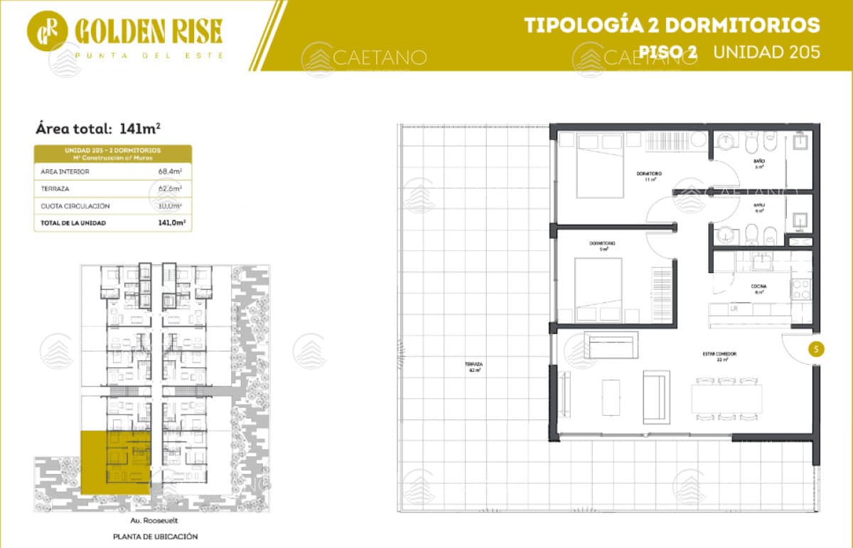 Venta apartamento 2 dormitorios, Roosevelt - Punta del Este