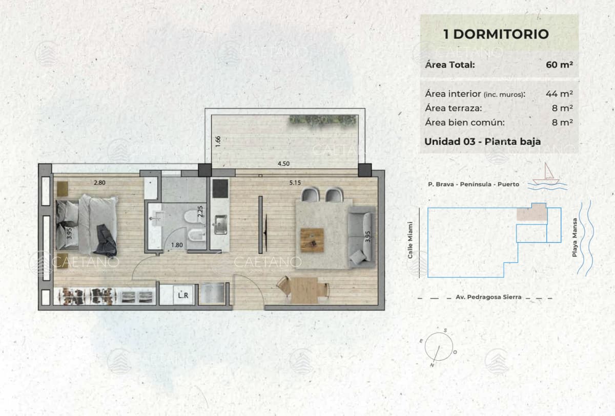 Venta apartamento 1 dormitorio. Playa mansa, Punta del Este — foto 2