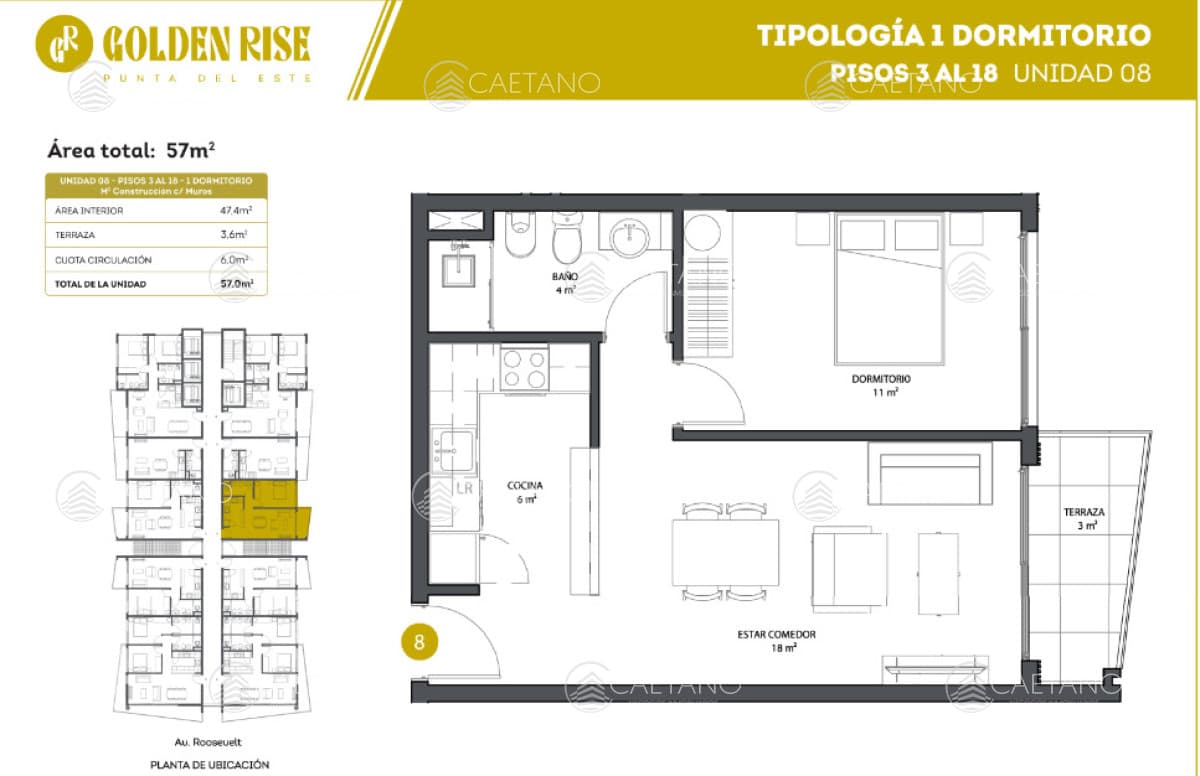 Venta apartamento 1 dormitorio, Roosevelt - Punta del Este — foto 2