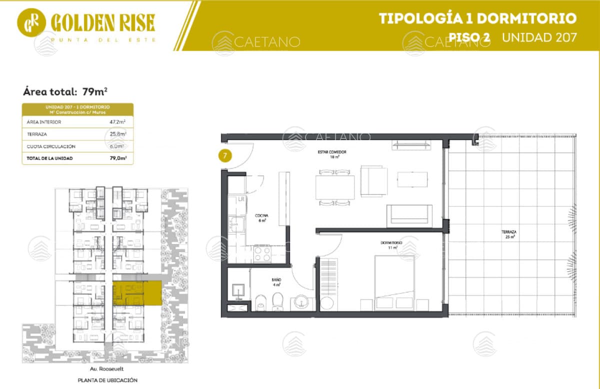 Venta apartamento 1 dormitorio, Roosevelt - Punta del Este — foto 2