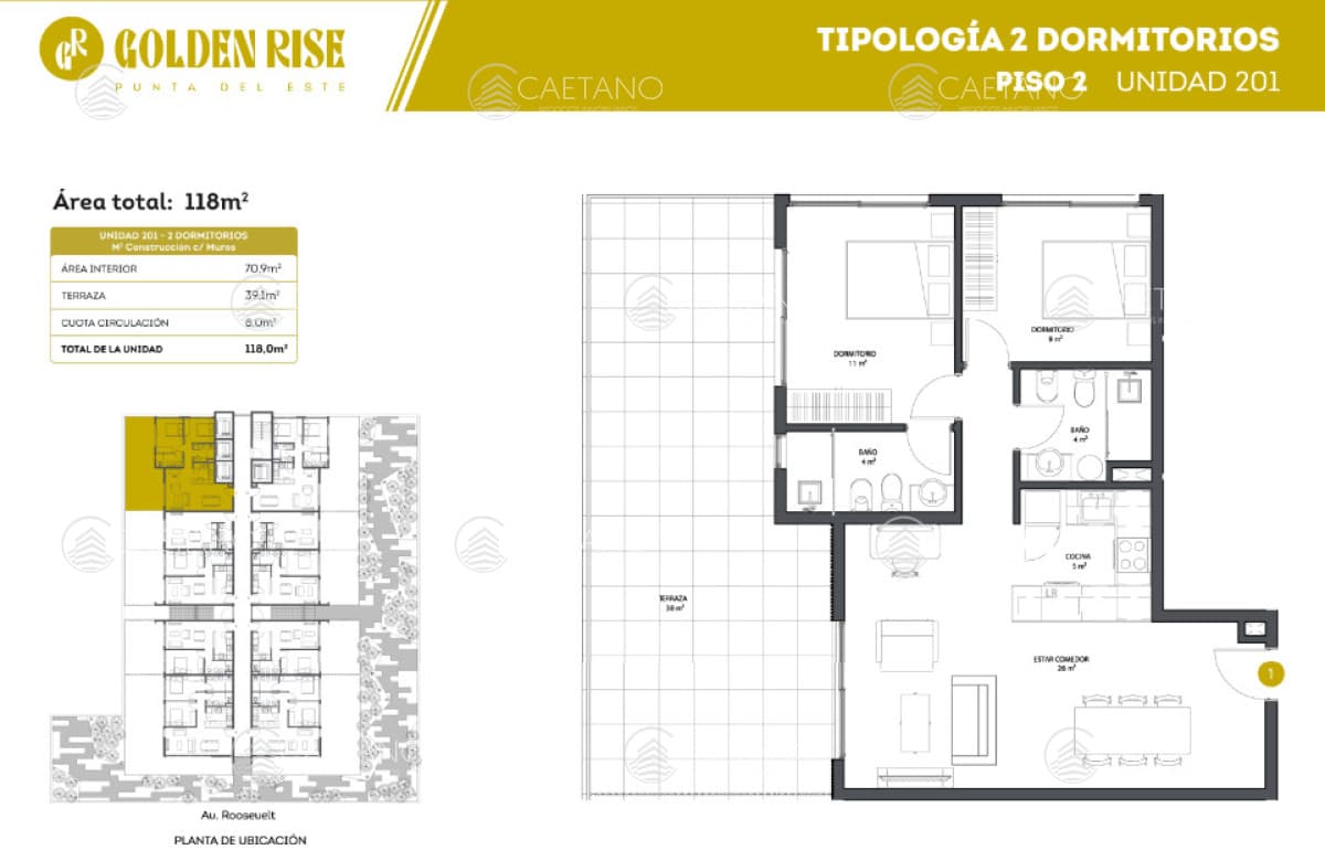 Venta apartamento 2 dormitorios - Roosevelt, Punta del Este — foto 2