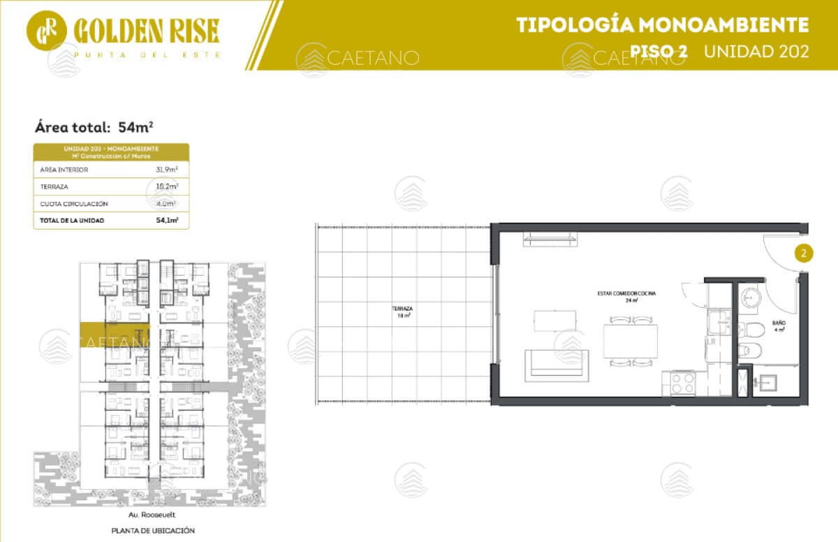 Venta apartamento monoambiente, Roosevelt -  Punta del Este — foto 2