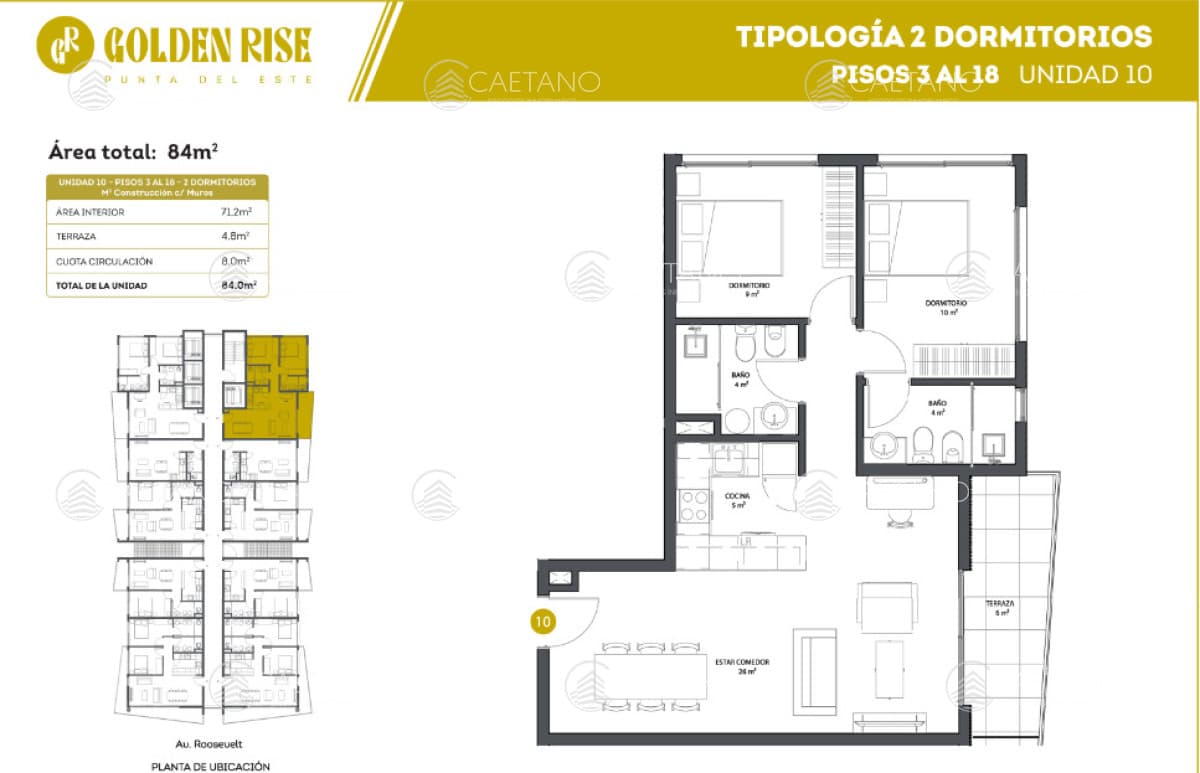 Venta apartamento 2 dormitorios. Roosevelt, Punta del Este — foto 2