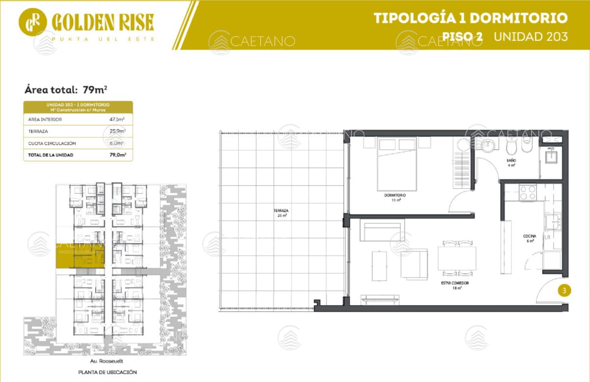 Venta apartamento 1 dormitorio, Roosevelt - Punta del Este — foto 2