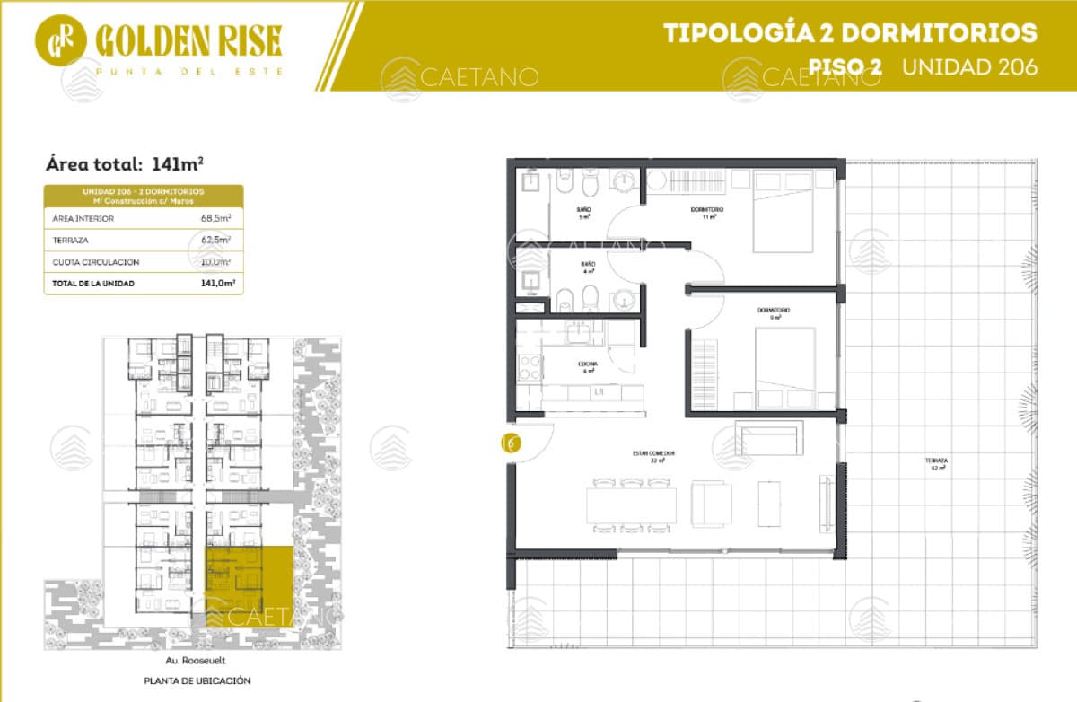 Venta apartamento 2 dormitorios. Roosevelt, Punta del Este — foto 2