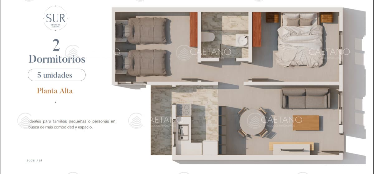 Venta apartamento 2 dormitorios. Maldonado.